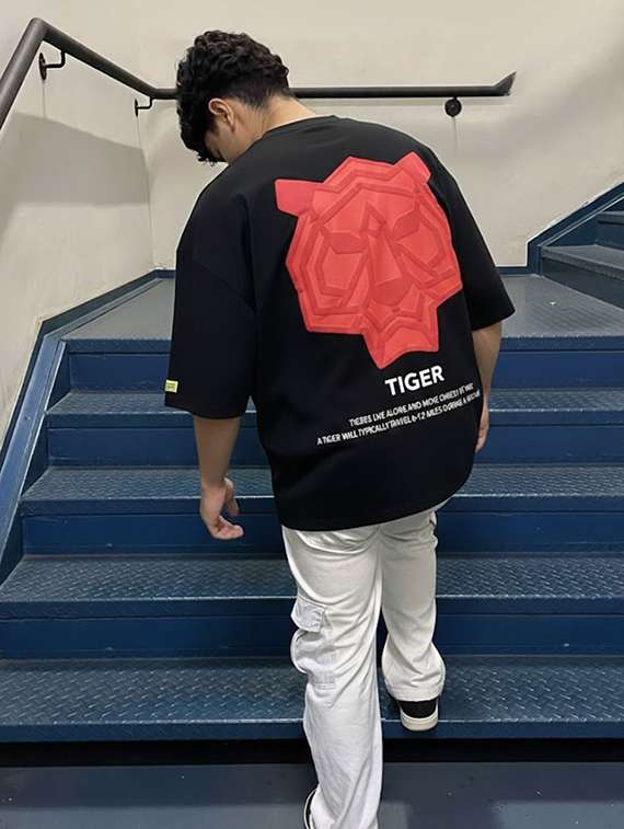 men printed short sleeve oversized t-shirt