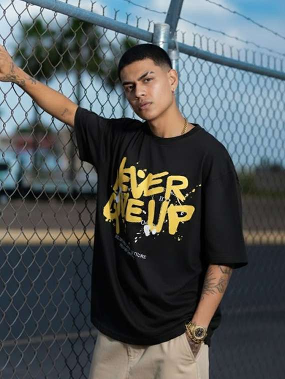 men printed short sleeve oversized t-shirt