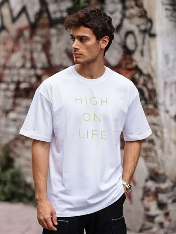 men printed short sleeve oversized t-shirt