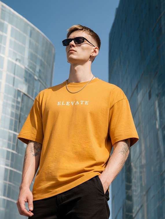 men printed short sleeve oversized t-shirt