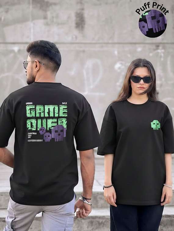 unisex printed short sleeve loose fit t-shirt