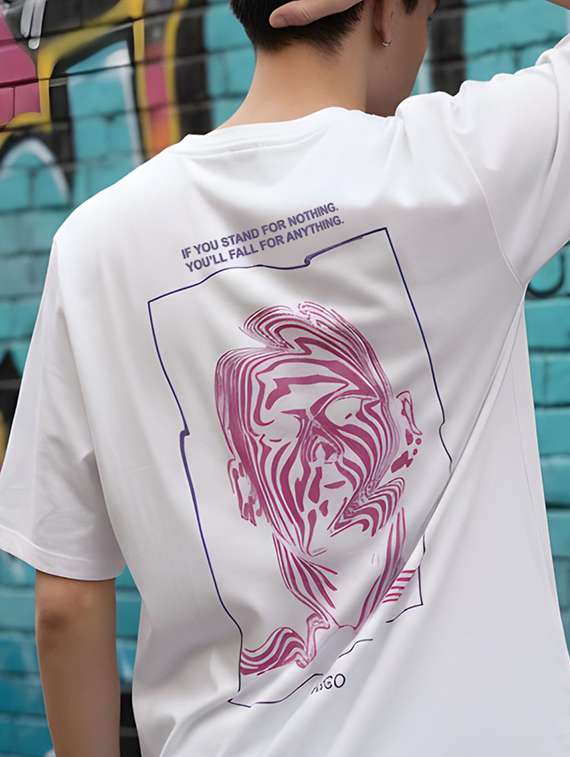 Unisex Printed Short Sleeve Loose Fit T-shirt - 22512633 -  Standard Image - 3