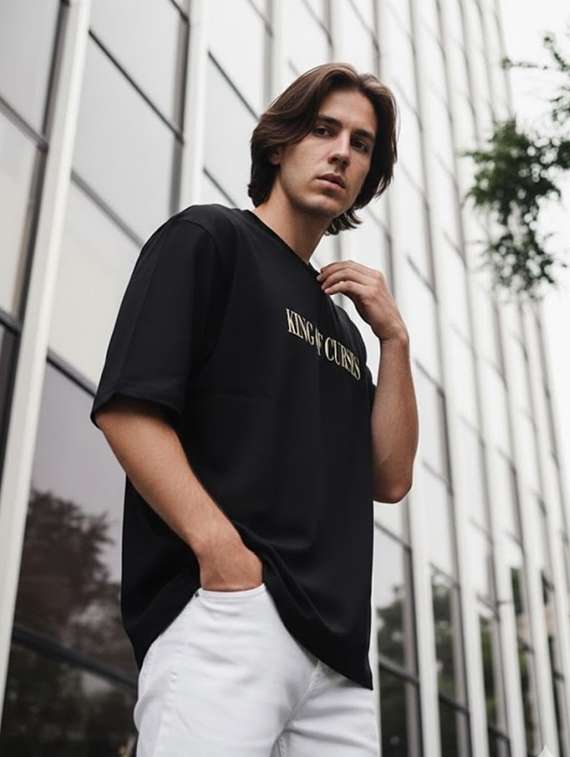 Unisex Printed Short Sleeve Loose Fit T-shirt - 22512651 -  Standard Image - 3