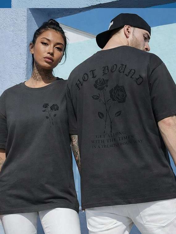 unisex printed short sleeve loose fit t-shirt