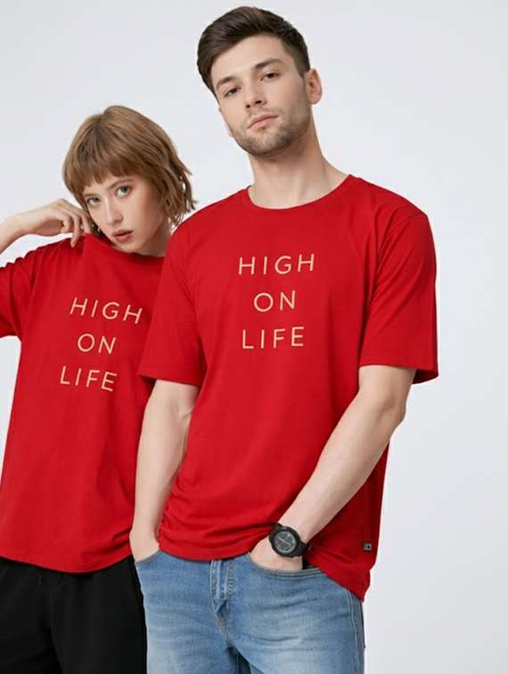unisex printed short sleeve loose fit t-shirt