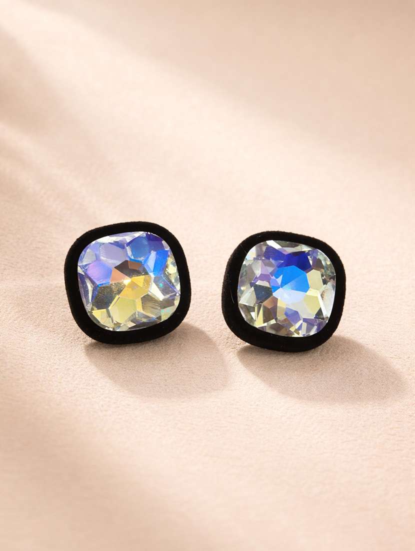 premium aurora cushion-cut crystal stud earrings for women
