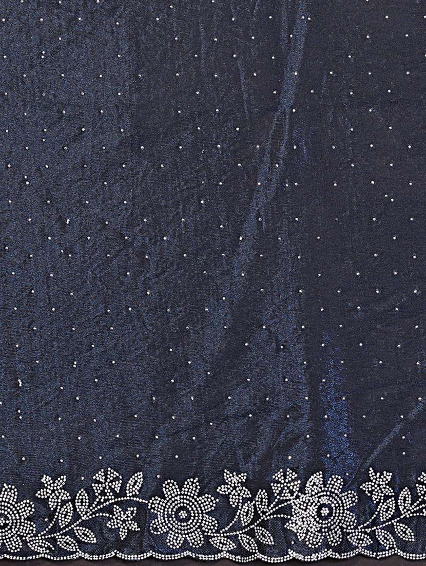 women solid with work embellished saree with blouse - 22512722 -  Standard Image - 5