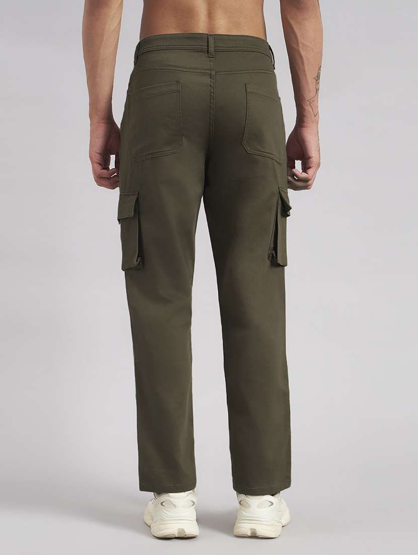men solid mid rise regular fit cargo  - 22512754 -  Standard Image - 3