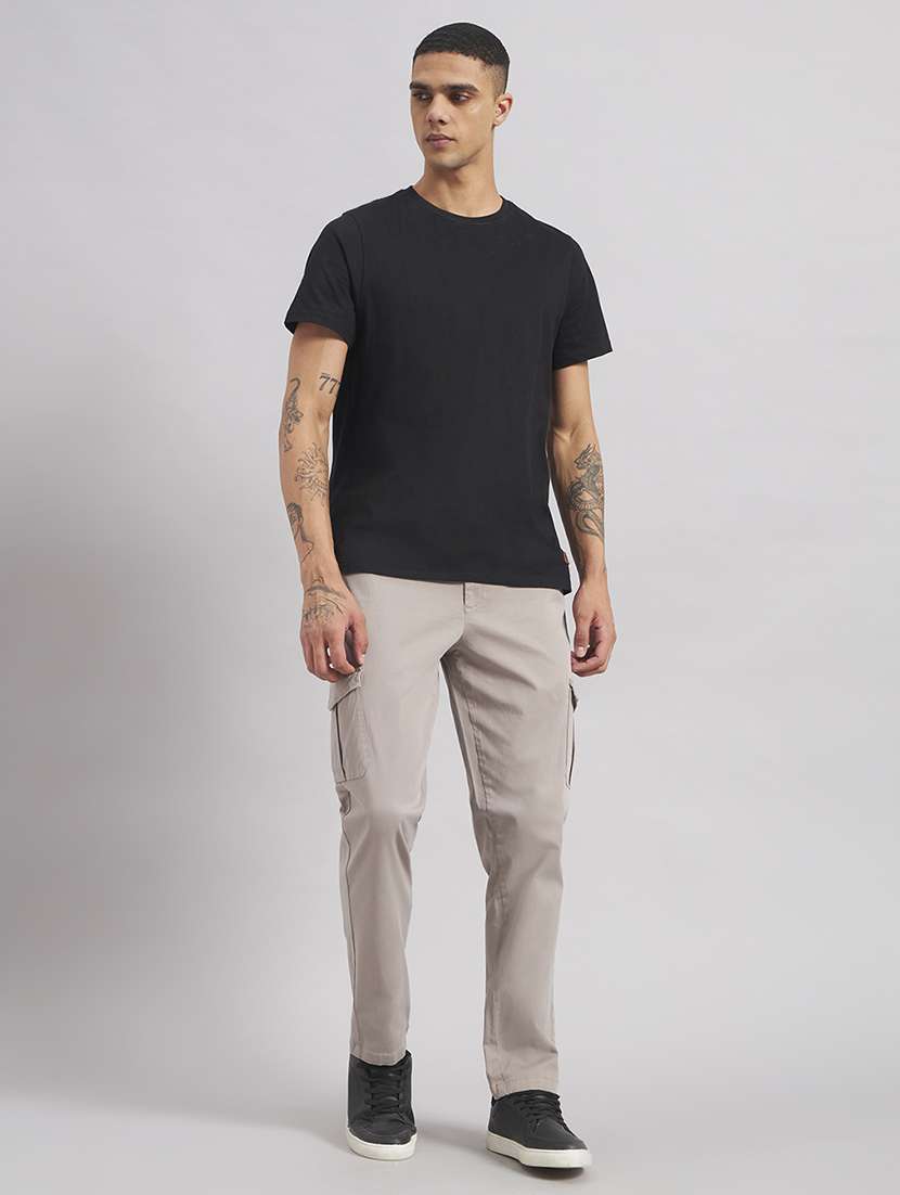 Men Solid Mid Rise Regular Fit Cargo - 22512758 -  Standard Image - 5
