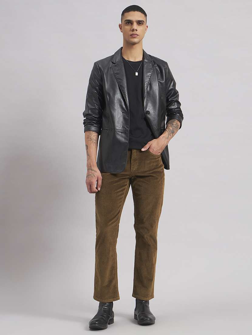 men solid mid rise flat front casual trouser - 22512762 -  Standard Image - 5
