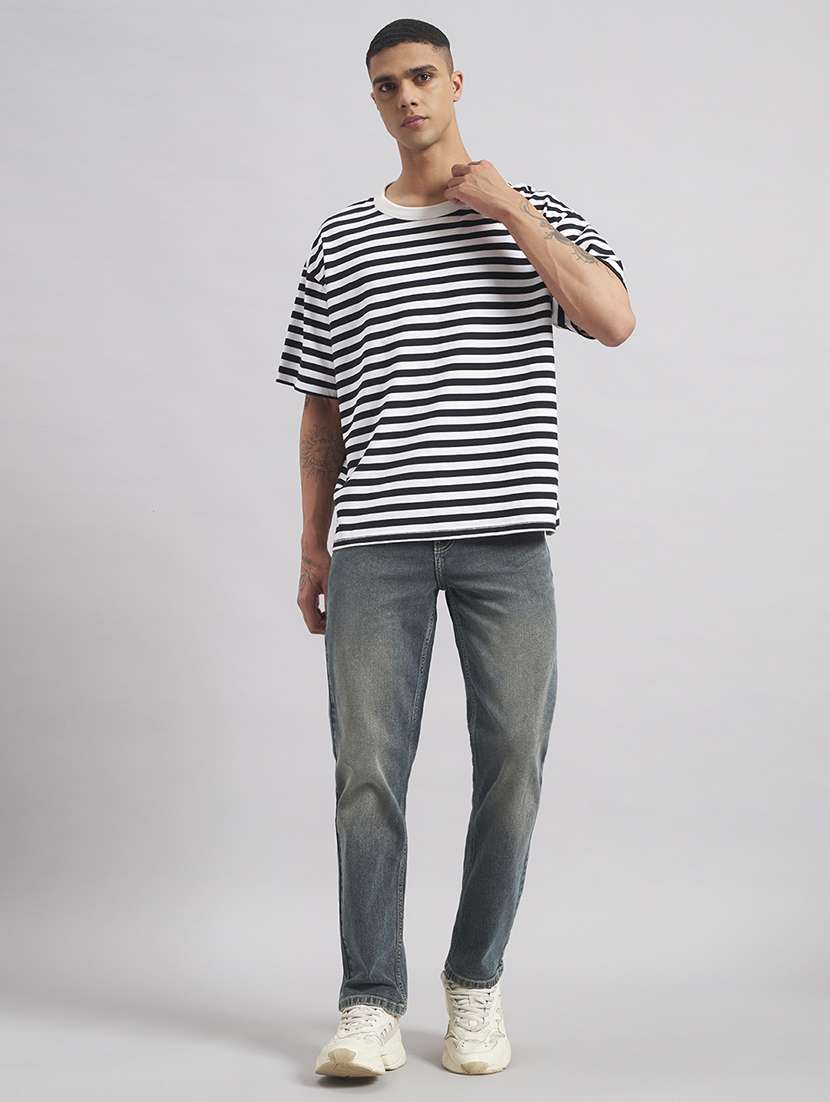 Men Washed Mid Rise Full Length Straight Jeans - 22512774 -  Standard Image - 5