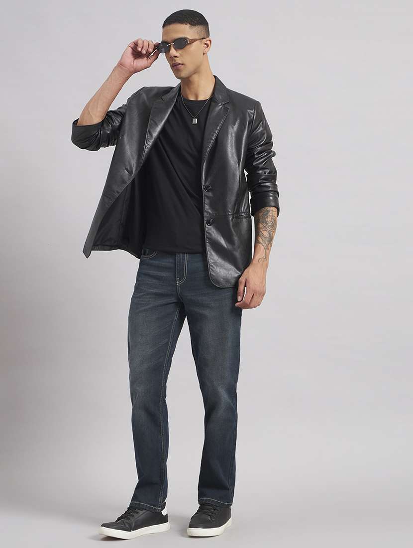 men washed mid rise full length straight jeans - 22512779 -  Standard Image - 5