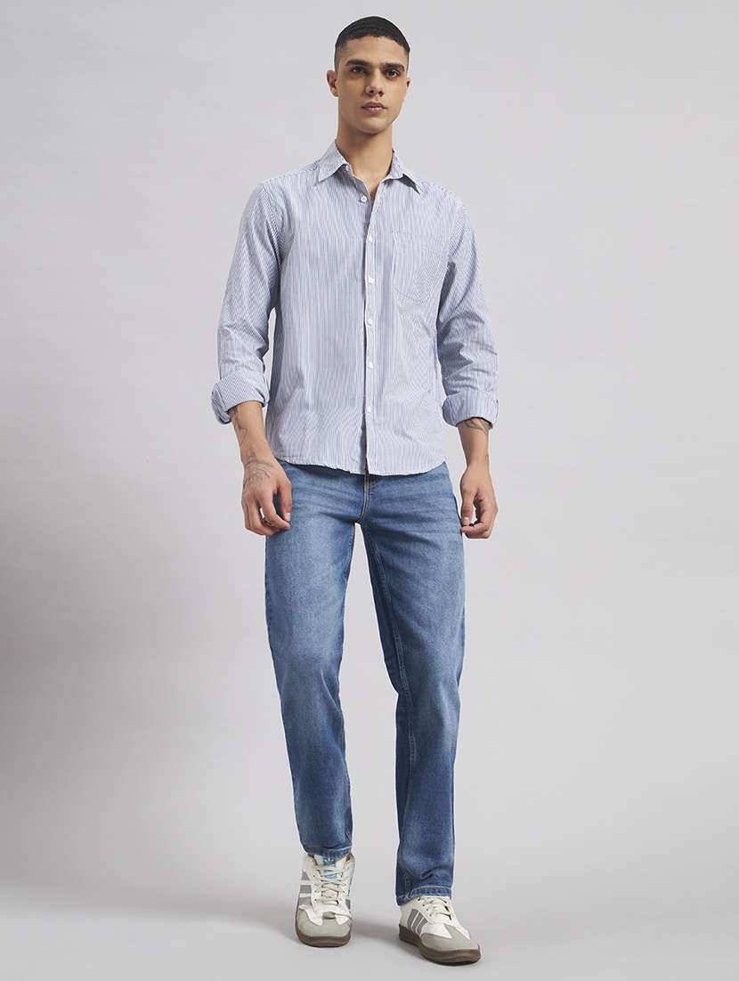 men washed mid rise full length straight jeans - 22512781 -  Standard Image - 5