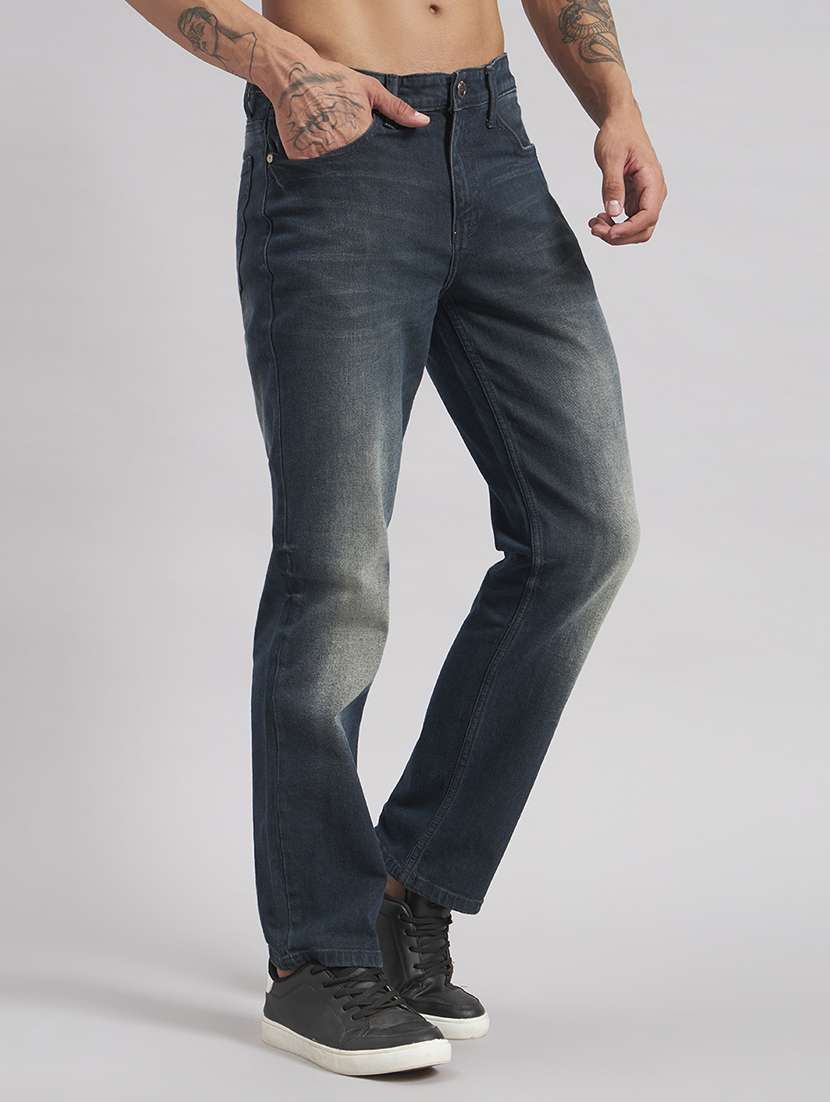 men washed mid rise full length straight jeans - 22512782 -  Standard Image - 3
