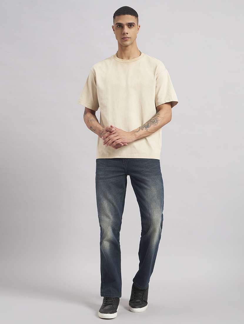 men washed mid rise full length straight jeans - 22512782 -  Standard Image - 5