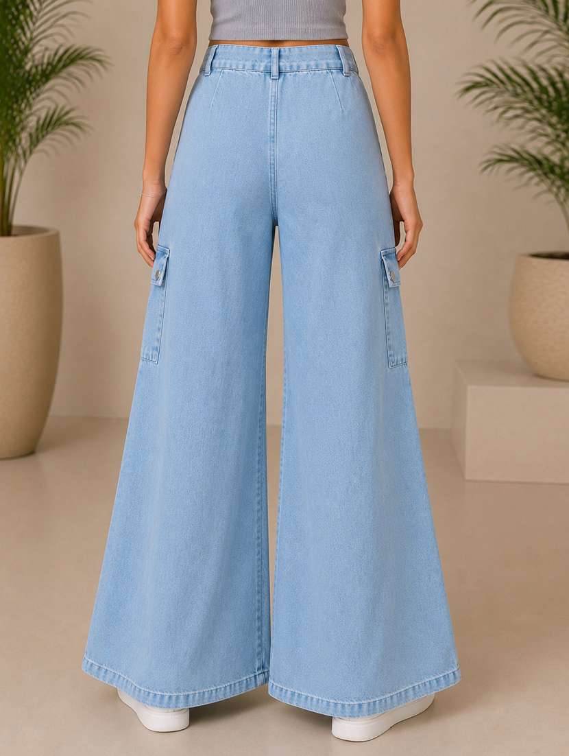 girls plain mid rise wide leg cargo - 22512816 -  Standard Image - 3