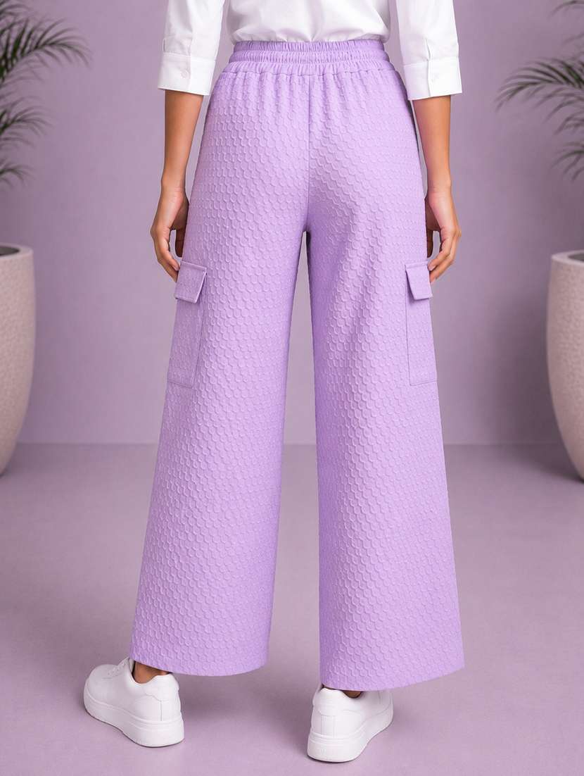 girls textured  mid rise relaxed fit cargo pant - 22512854 -  Standard Image - 3