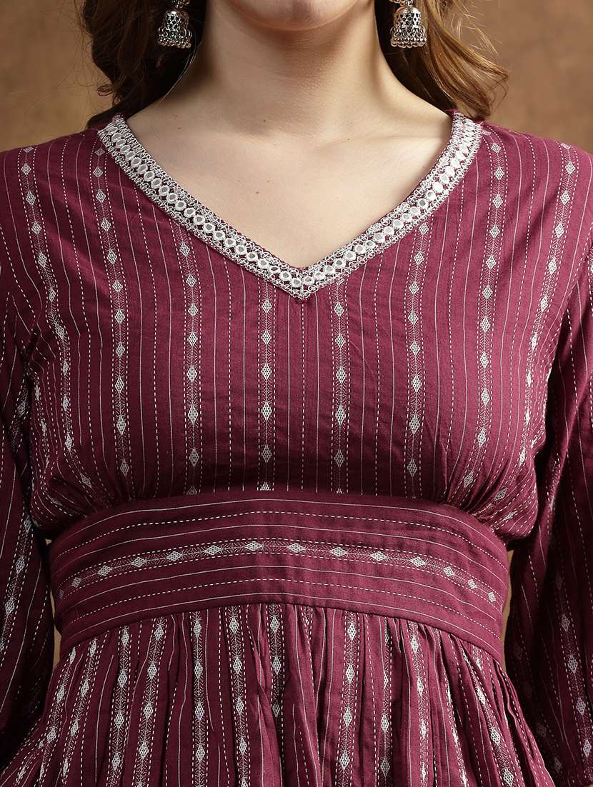 women self design puff sleeve ethnic co-ord set - 22512949 -  Standard Image - 5