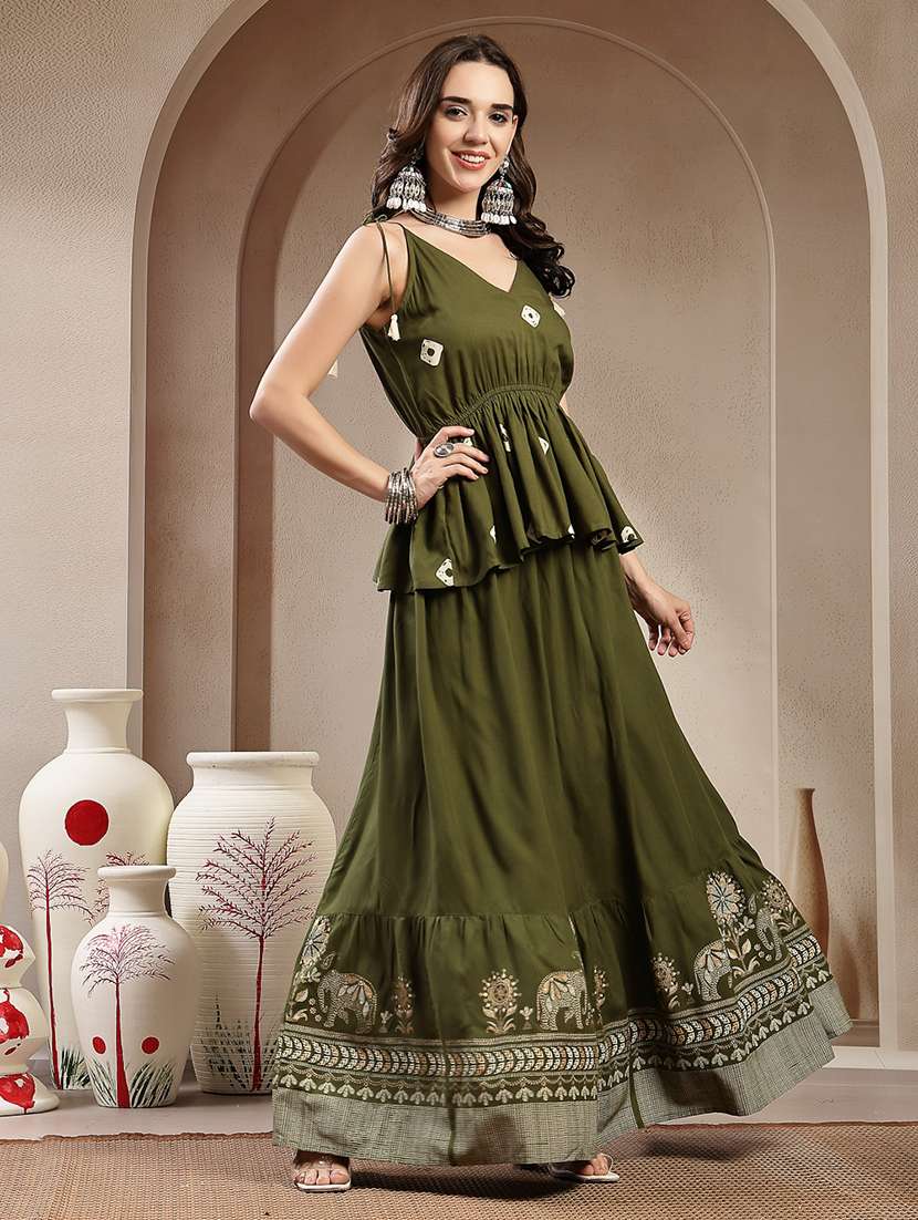women printed sleeveless top and skirt set - 22512972 -  Standard Image - 3