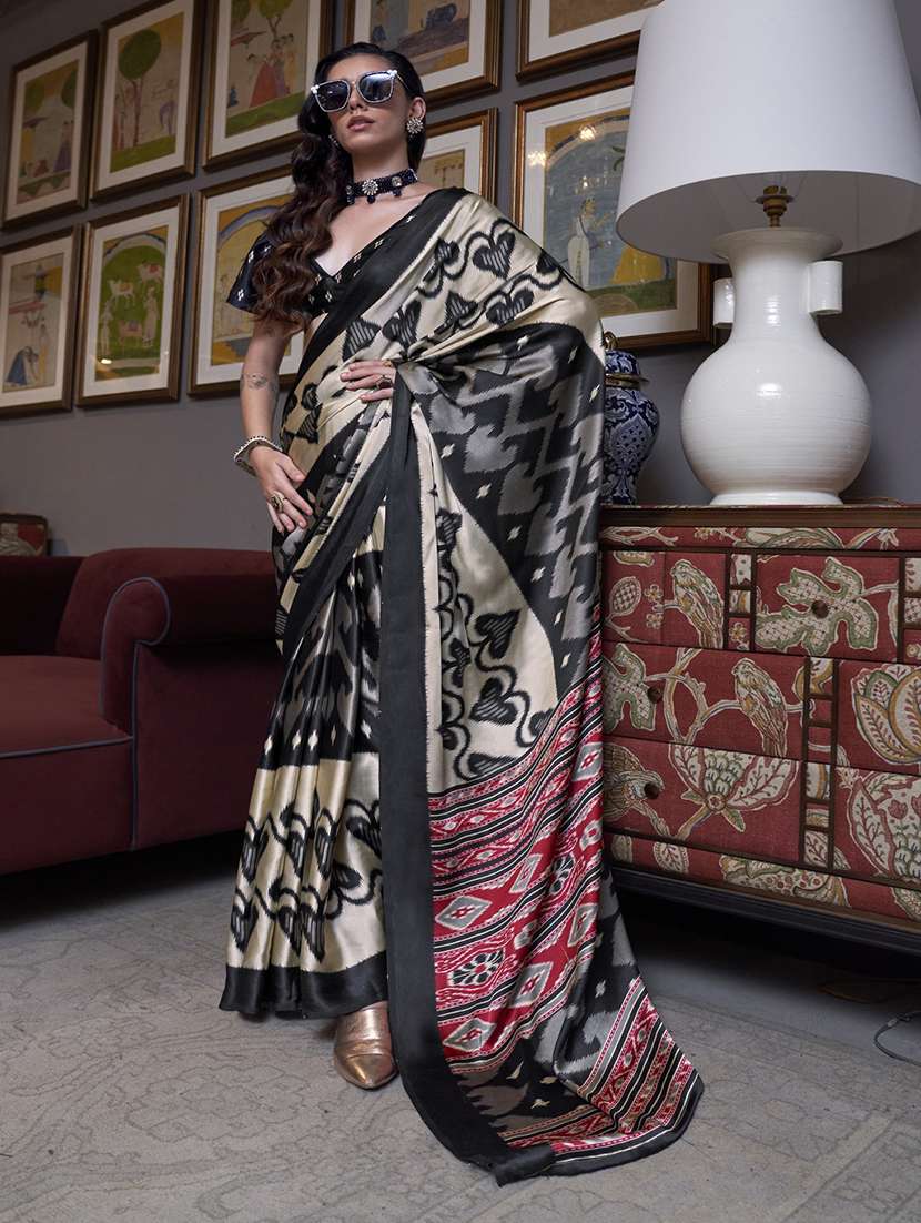 women printed party wear saree with blouse