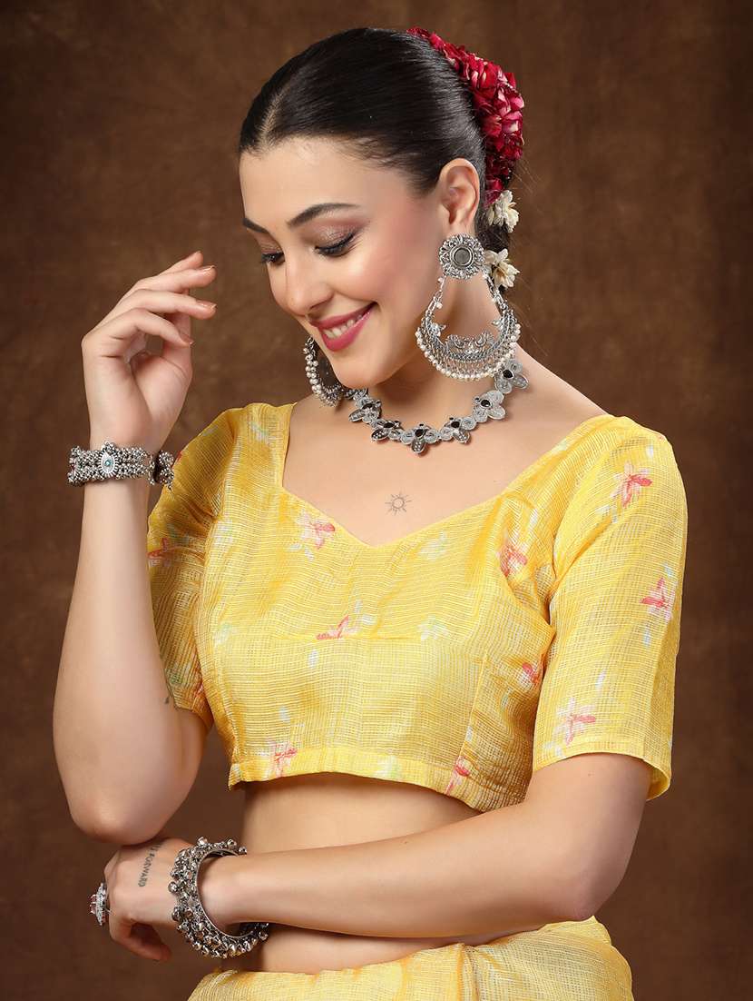 women floral printed saree with blouse - 22513474 -  Standard Image - 5