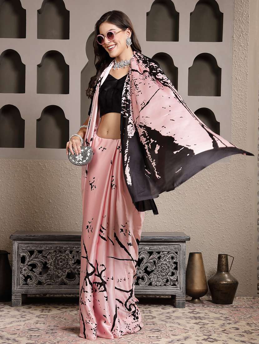 women printed saree with blouse