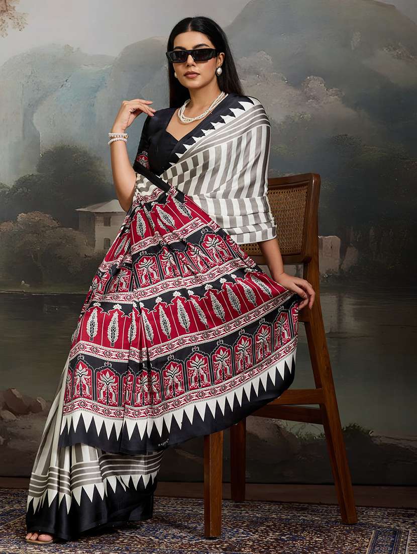 women printed casual wear saree