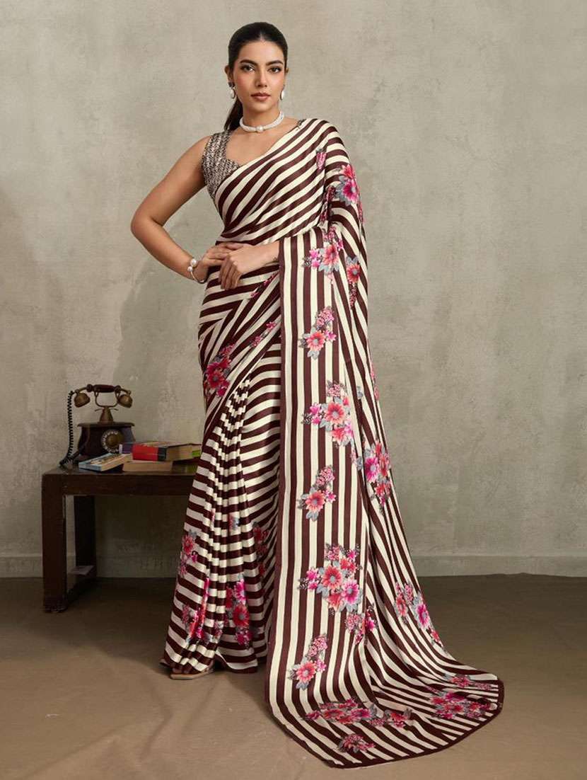 women printed casual wear saree