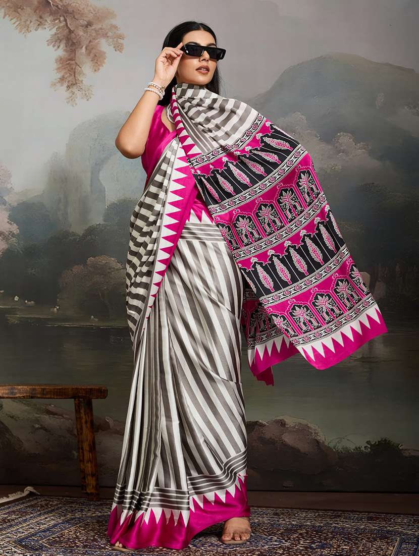 women printed casual wear saree