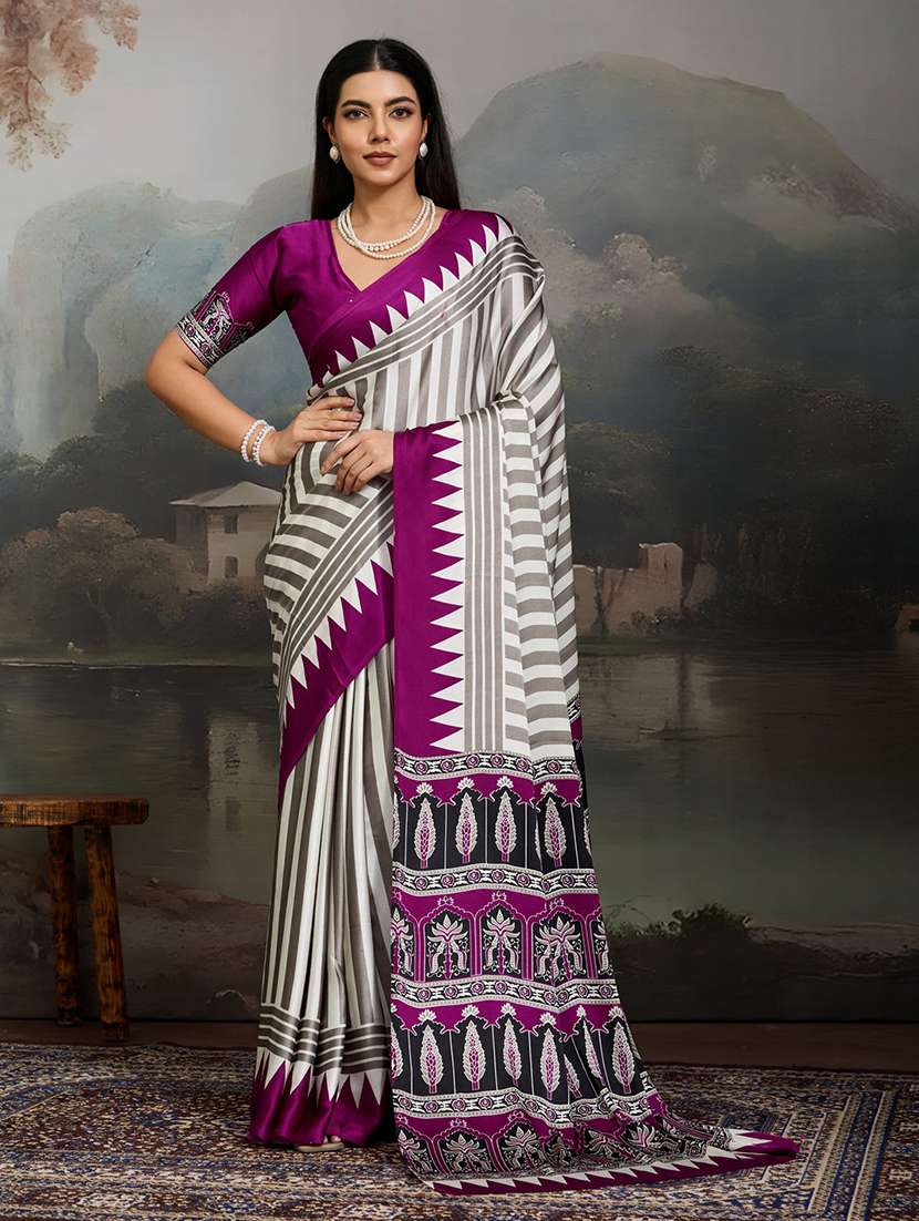 women printed casual wear saree