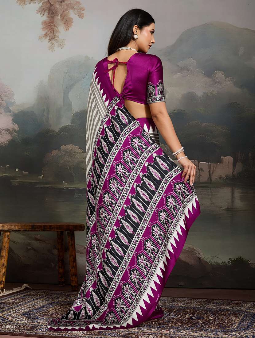 women printed casual wear saree - 22513505 -  Standard Image - 3