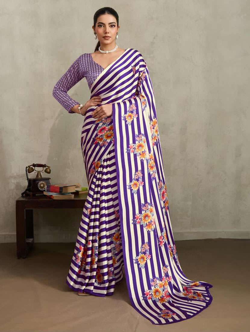 women printed casual wear saree