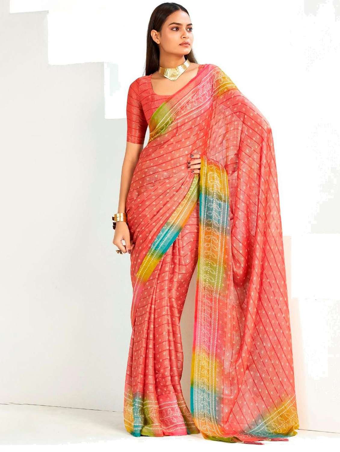 women printed casual wear saree