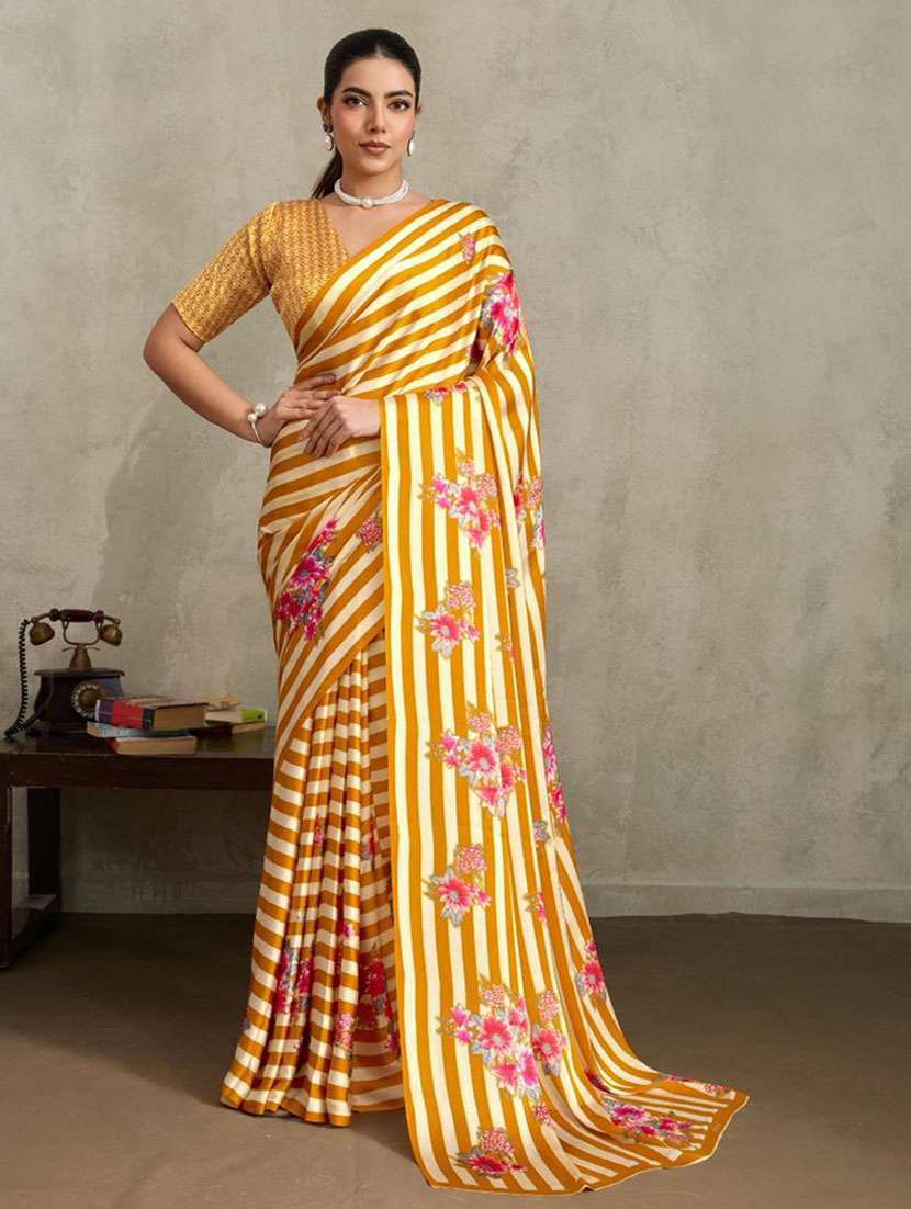 women printed casual wear saree