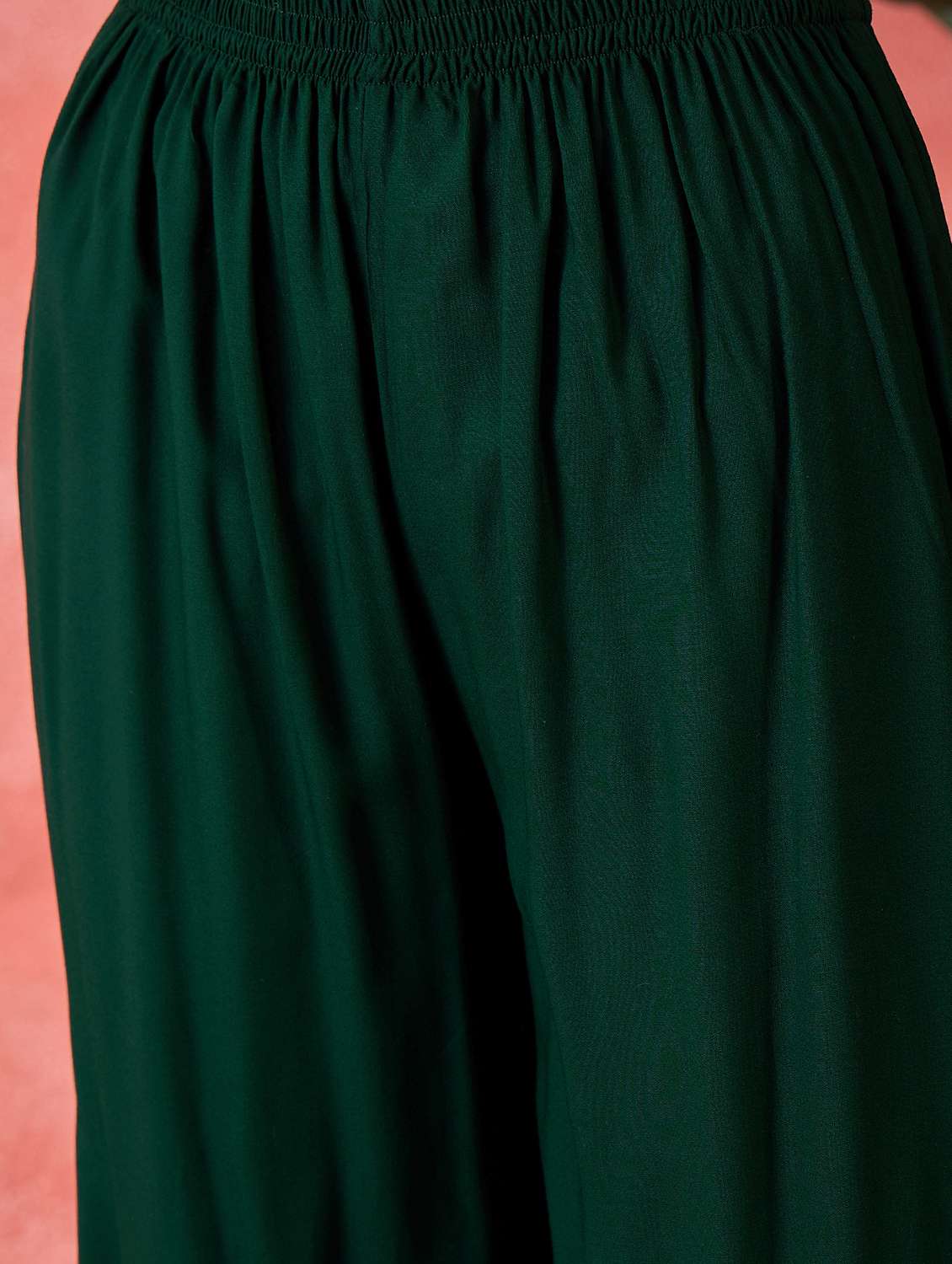 women solid with work round neck kurta and palazzo set with dupatta - 22513883 -  Standard Image - 5
