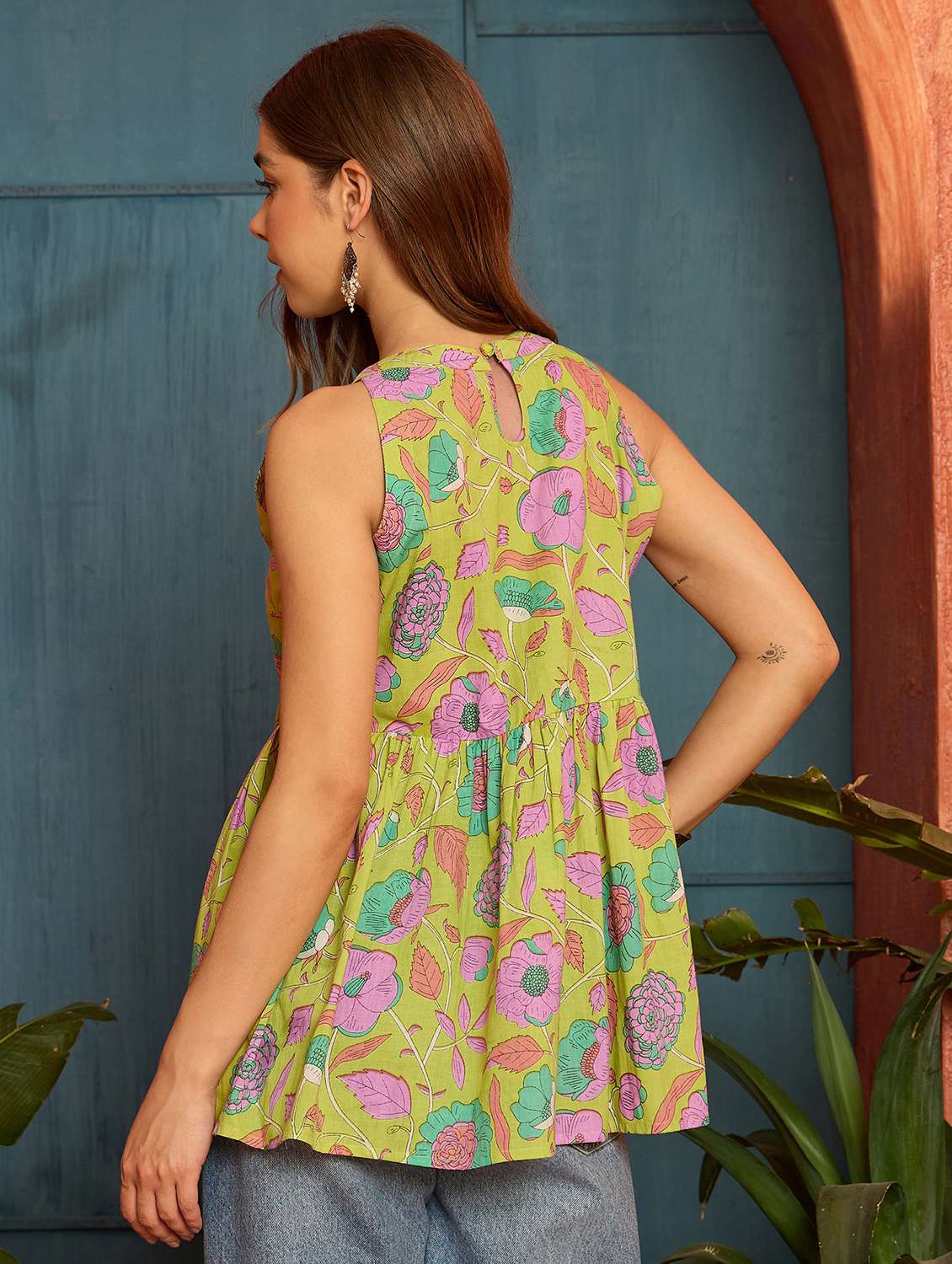 women printed sleeveless flared kurti - 22514401 -  Standard Image - 3