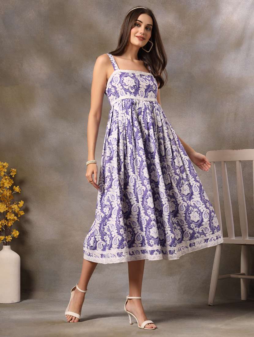 women printed sleeveless fit and flare dress - 22514546 -  Standard Image - 3
