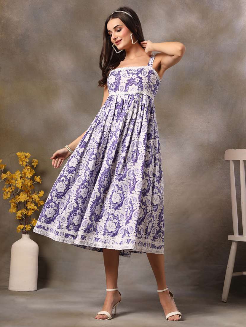 women printed sleeveless fit and flare dress - 22514546 -  Standard Image - 5