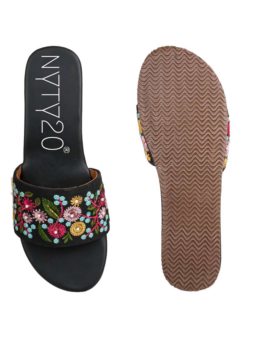 women embroidered slip on wedges - 22514793 -  Standard Image - 5