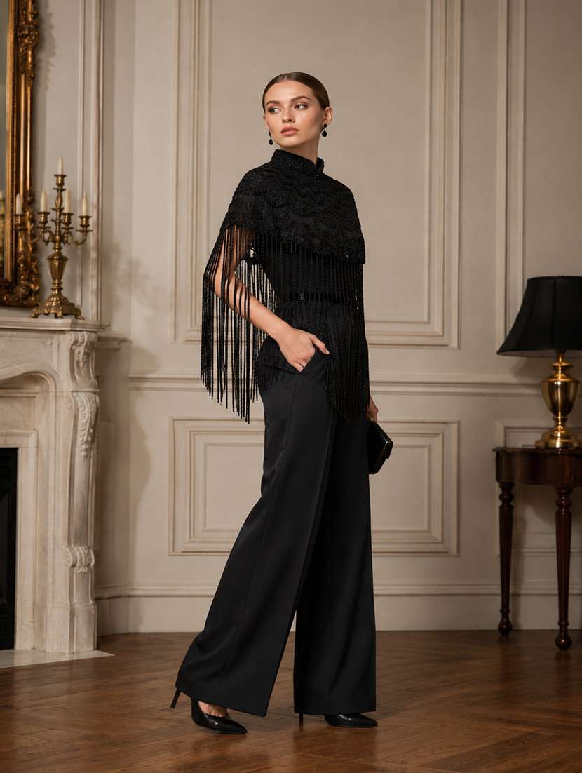 women embroidered cape with fringes - 22514919 -  Standard Image - 3