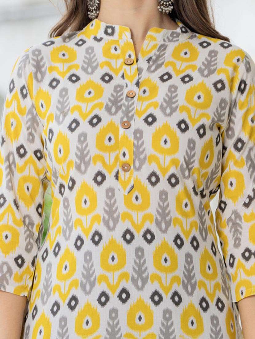 women printed three quarter sleeve straight kurta - 22514922 -  Standard Image - 5
