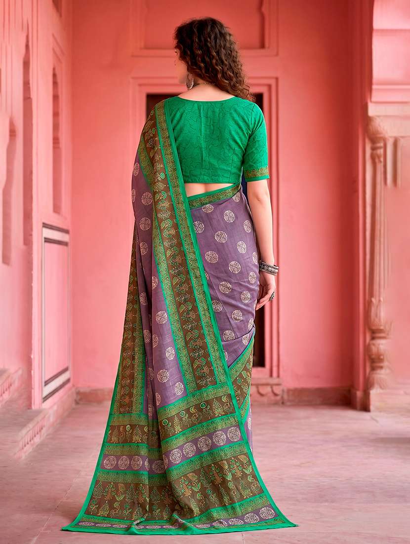women printed casual wear saree with blouse - 22514999 -  Standard Image - 3