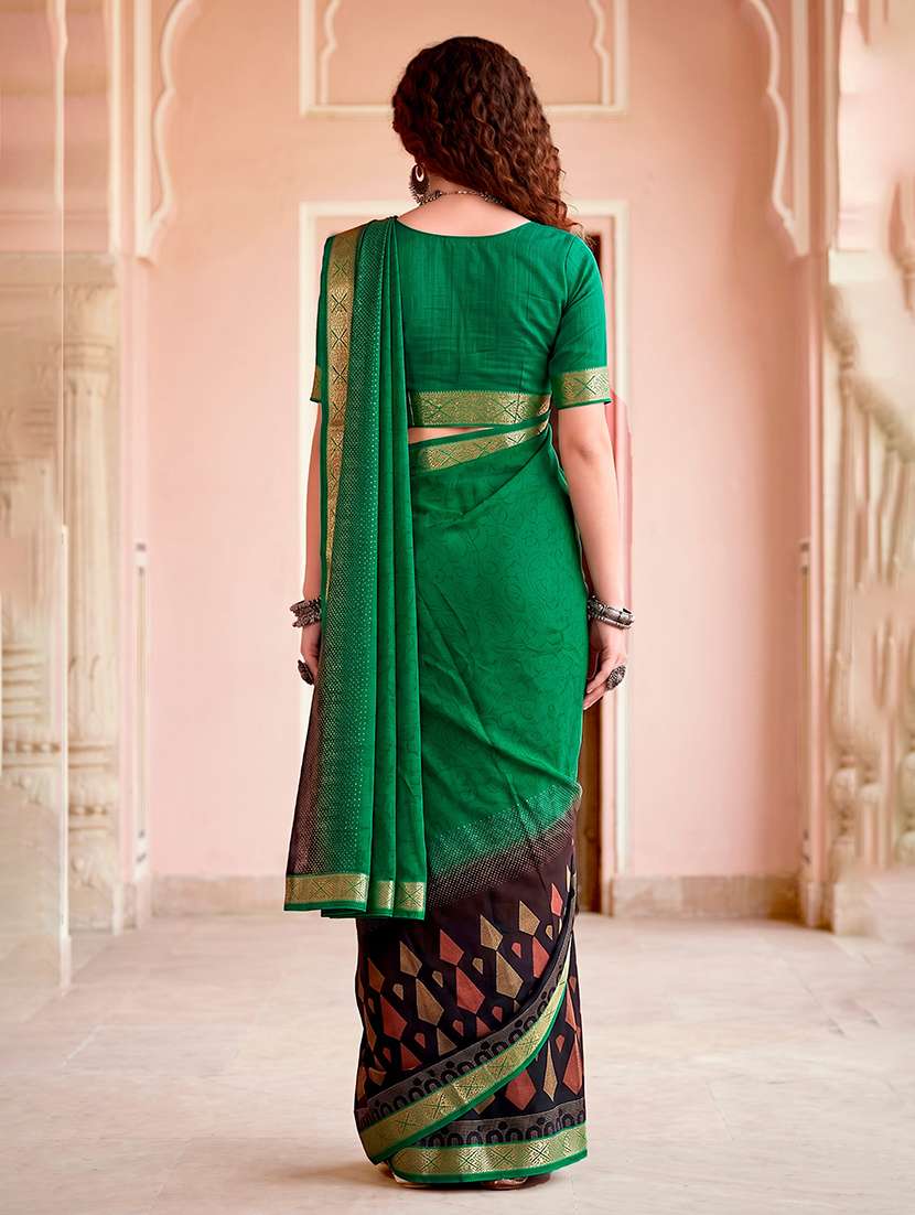 Women Printed Casual Wear Saree With Blouse - 22515054 -  Standard Image - 3