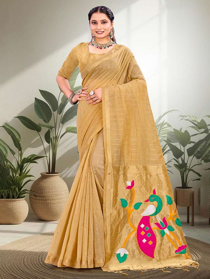 women self design paithani saree with blouse