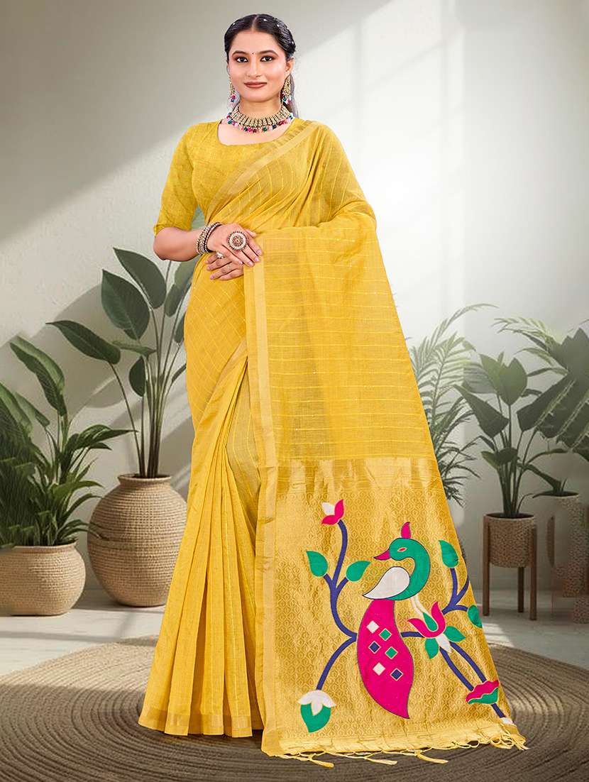 women self design paithani saree with blouse