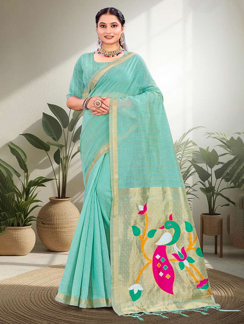women self design paithani saree with blouse