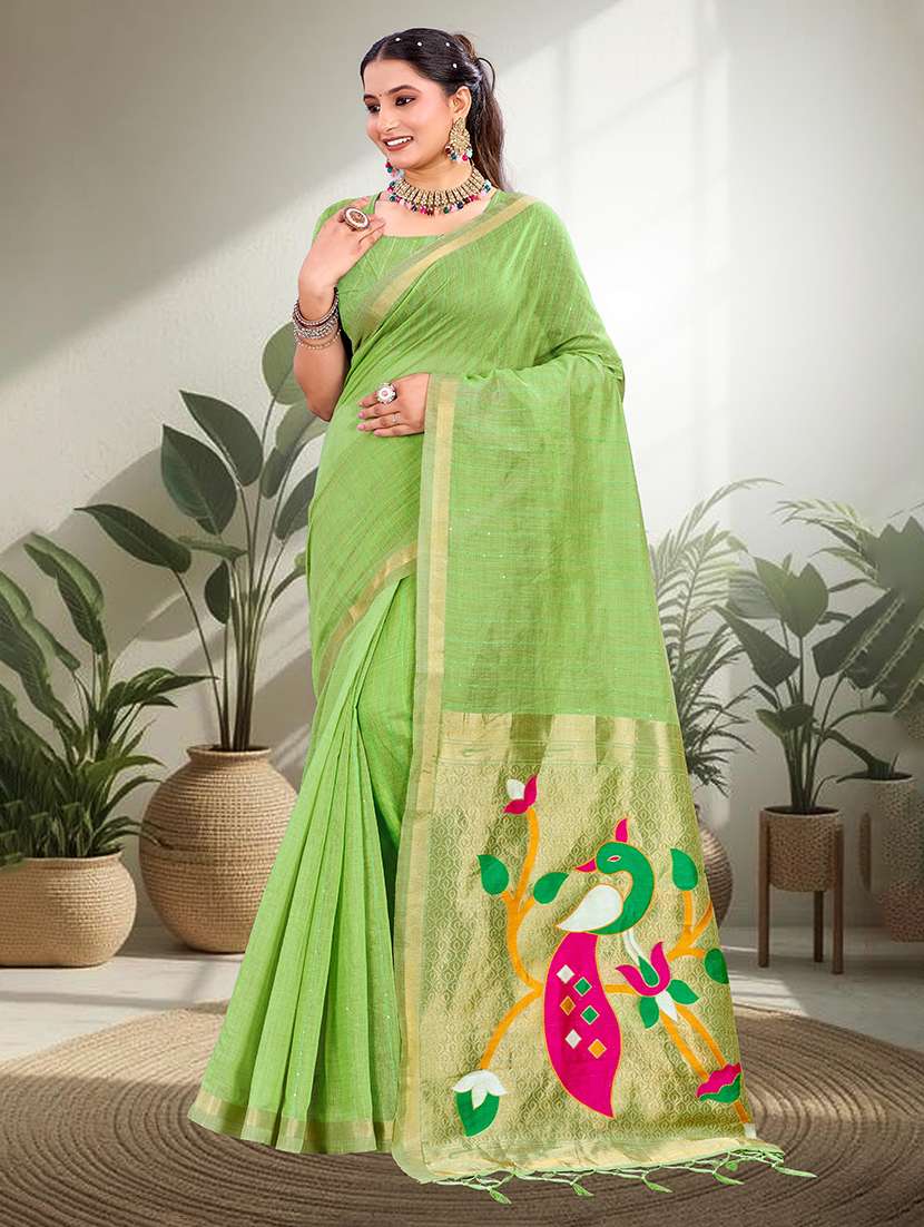 women self design paithani saree with blouse