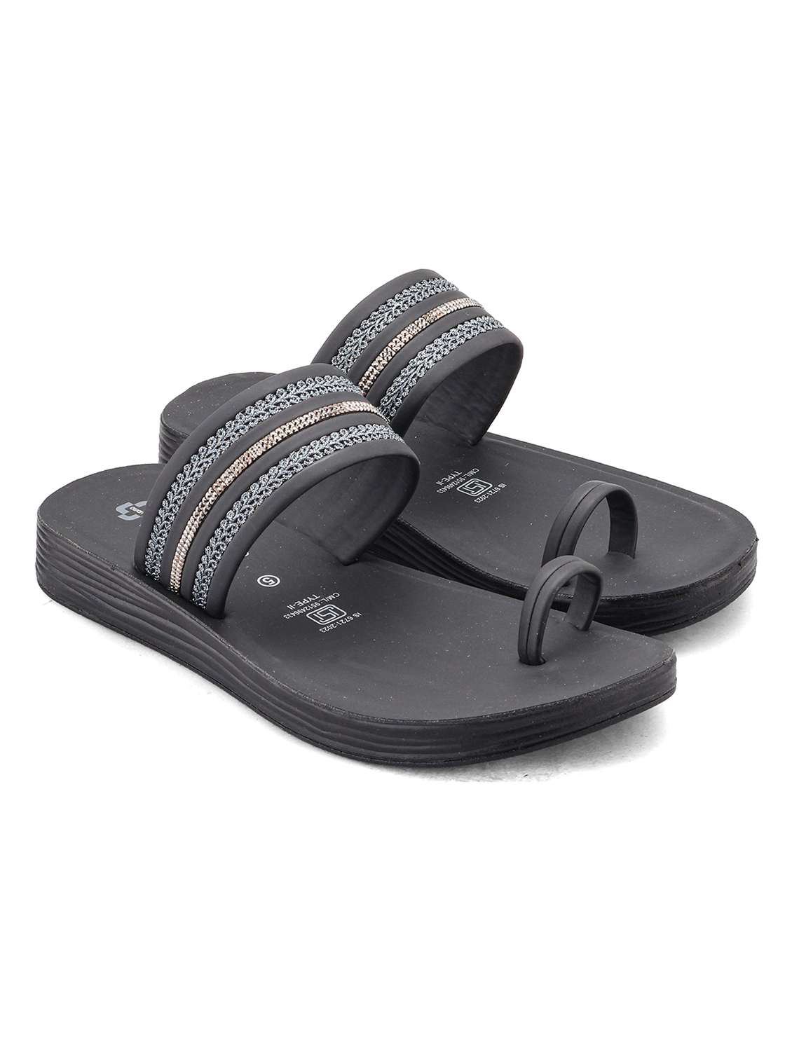 women embellished one toe sandal