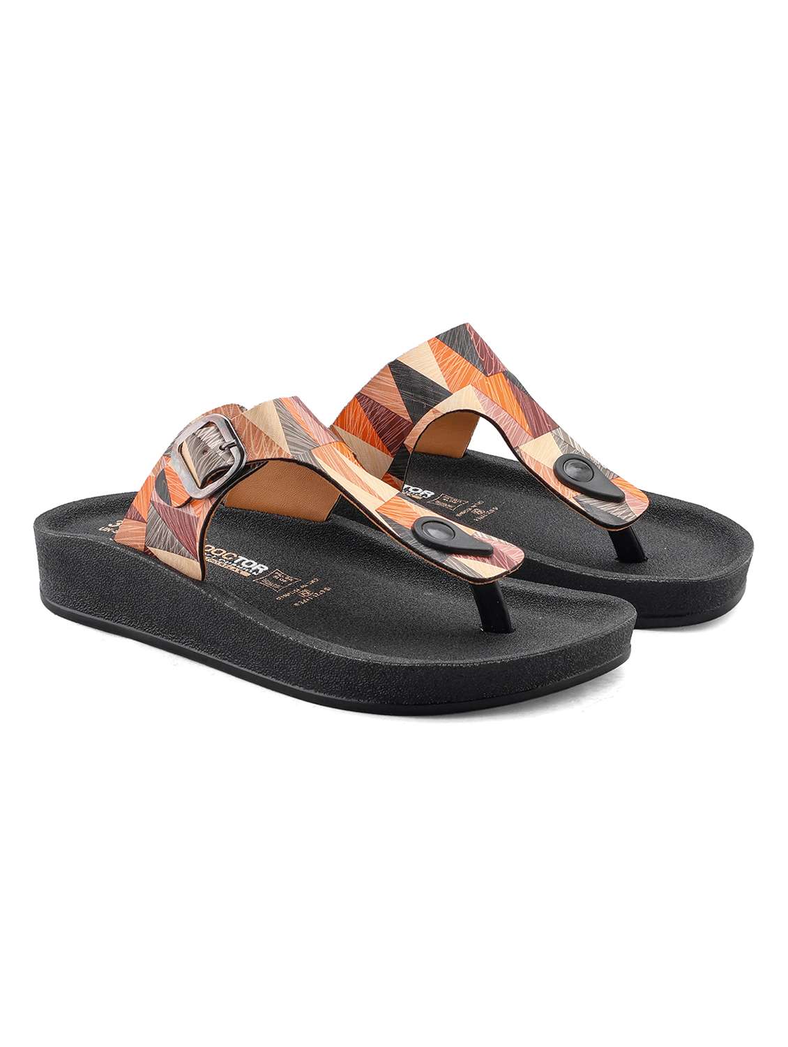 women printed toe separator slippers