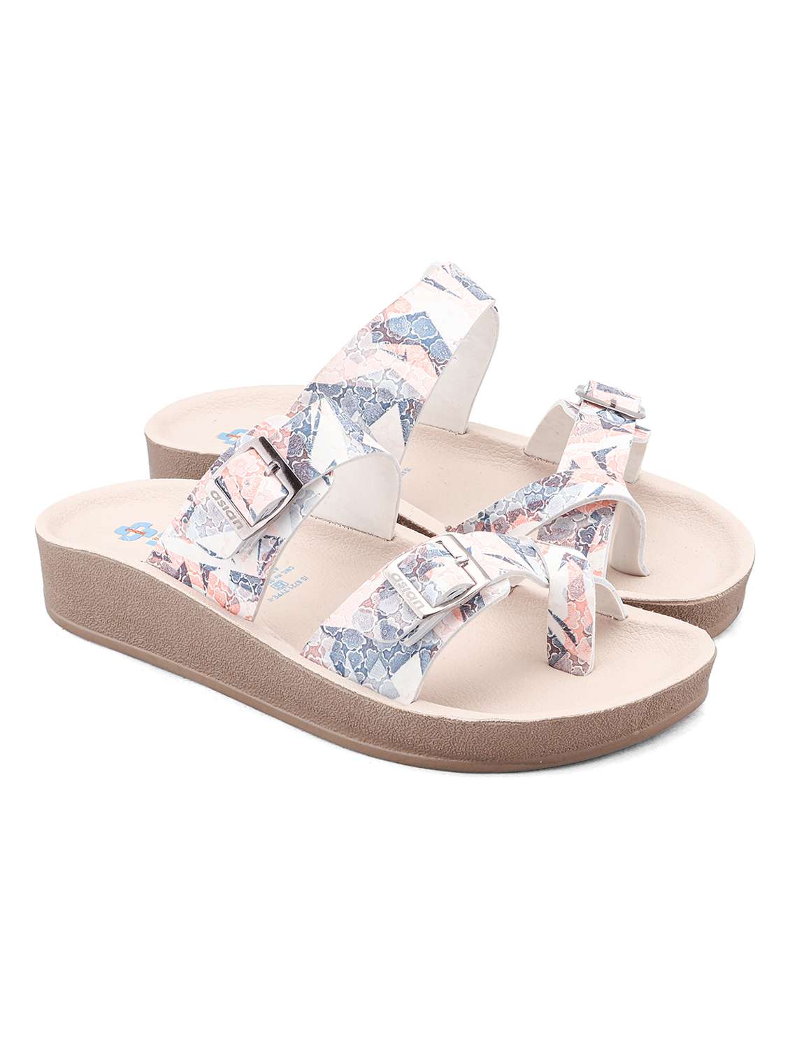 women printed one toe sandal